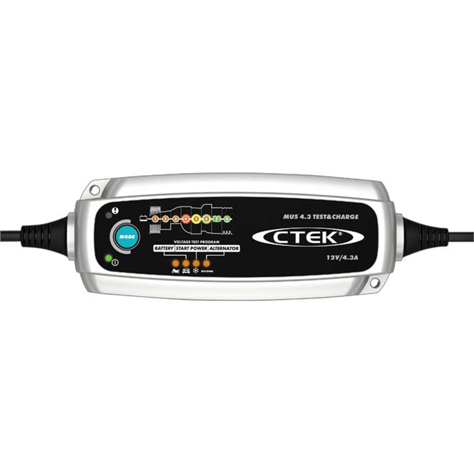 CTEK Power MUS 4.3 Test & Charge — 12V, 4.3A, Smart Battery Charger & Tester, Model# CTK56-959